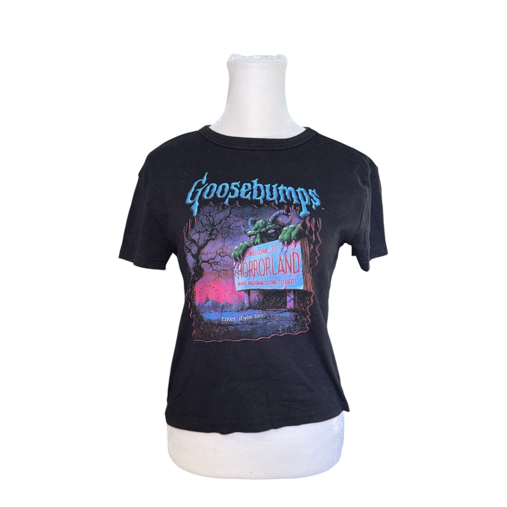 Goosebumps Welcome To HorrorLand Graphic T-Shirt Black Medium RL Stine
